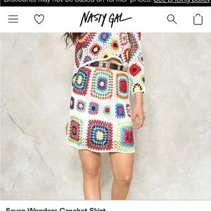 Nasty gal colorful crochet skirt